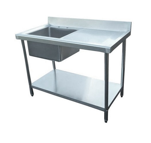 single bowl right hand drainer 120cm sink